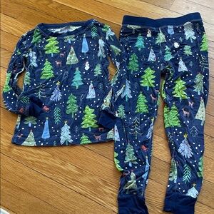 Little Sleepies Blue and Green Tree Print Pajama Set